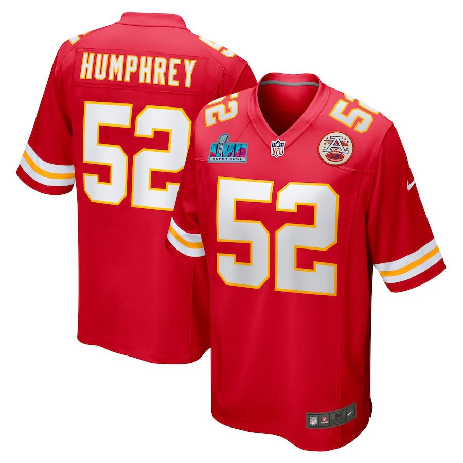 Men Kansas City Chiefs #52 Creed Humphrey Nike Red Super Bowl LVII Patch Game NFL Jersey